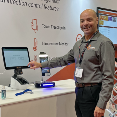 Dave signing in with EntrySign at Naidex